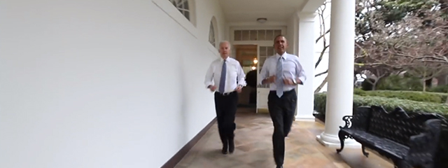 President Obama and Vice President Biden on the Move at Work